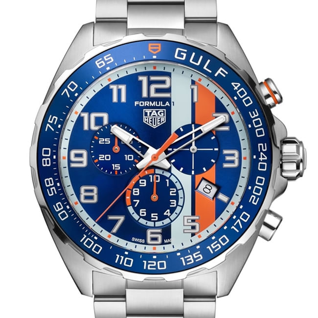 Rel gio Tag Heuer F rmula 1 Gulf 43 mm CAZ101AT.BA0842 Arrais Joalheria