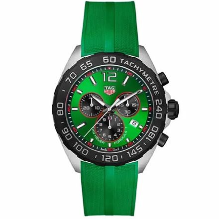 Relógio TAG Heuer Formula 1 Quartzo 43mm Mostrador e Pulseira de Borracha Verde - CAZ101AP.FT8056