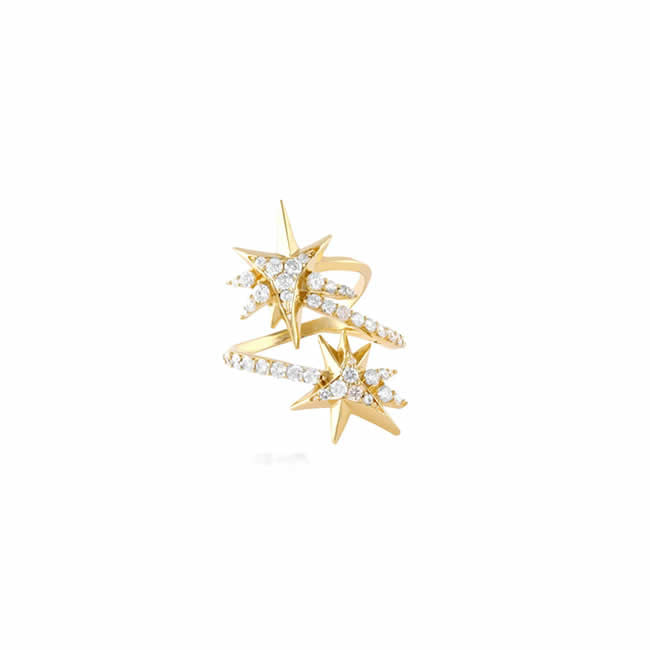 Anel-de-Ouro-Amarelo-Com-Dupla-Estrelas-e-Aro-de-Dimante