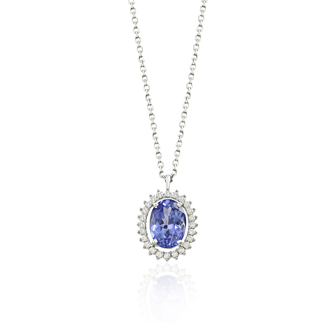 Colar-Ouro-Branco-Tanzanita-Oval-com-Borda-de-Diamantes