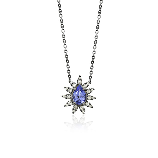 Colar-Gota-Tanzanita-com-Diamantes-em-Ouro-Negro