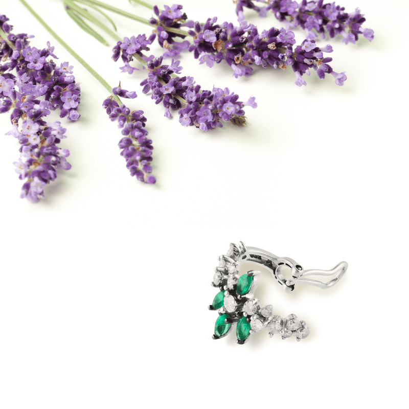 Piercing-Ouro-Branco-Navetes-Esmeralda-e-Diamantes